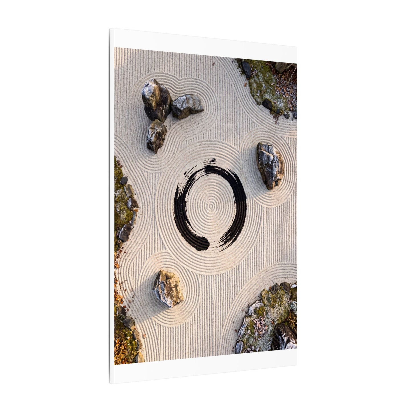 Rock Garden Canvas Art | Winter Zen Enso Art