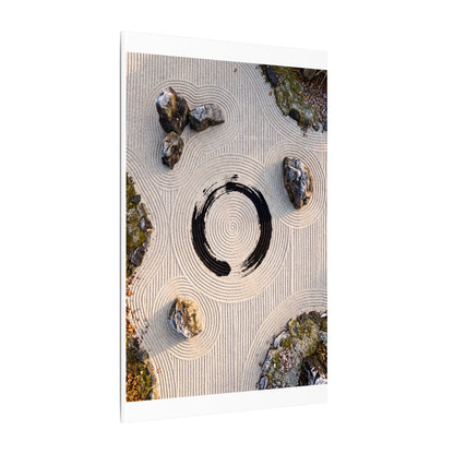 Rock Garden Canvas Art | Winter Zen Enso Art