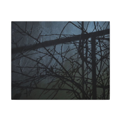 Moonlight Shadow Play Canvas Art - Dark Japandi Shibui