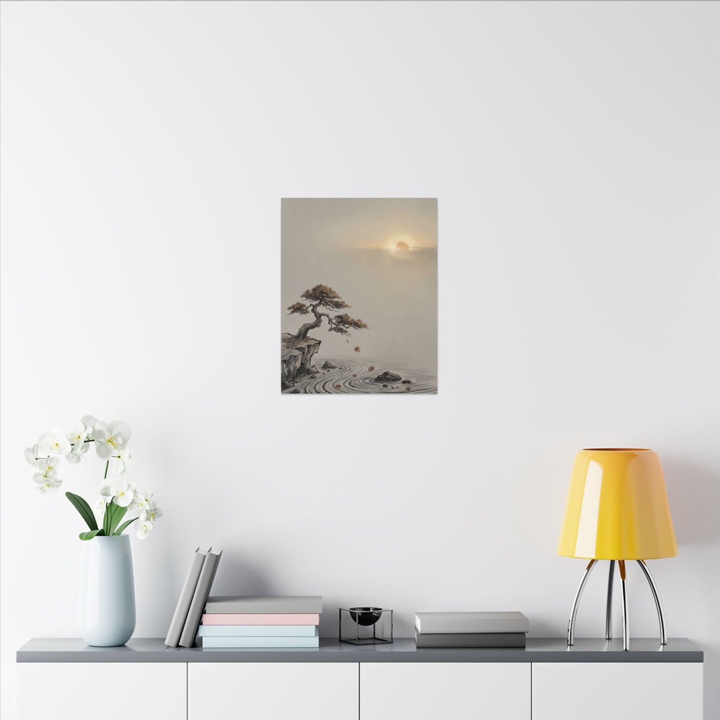 Pine Tree Canvas Art | Autumn Zen Karesansui Art