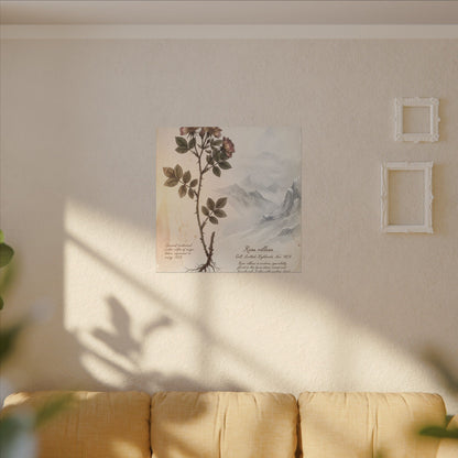 Winter Mountain Mist Herbarium Canvas Art | Earthy Decor