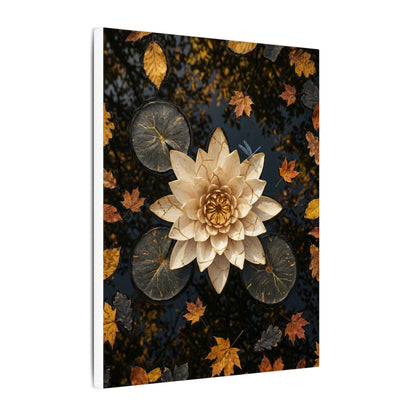 Kintsugi Lotus Flower in Dappled | Gold Repair Canvas Art