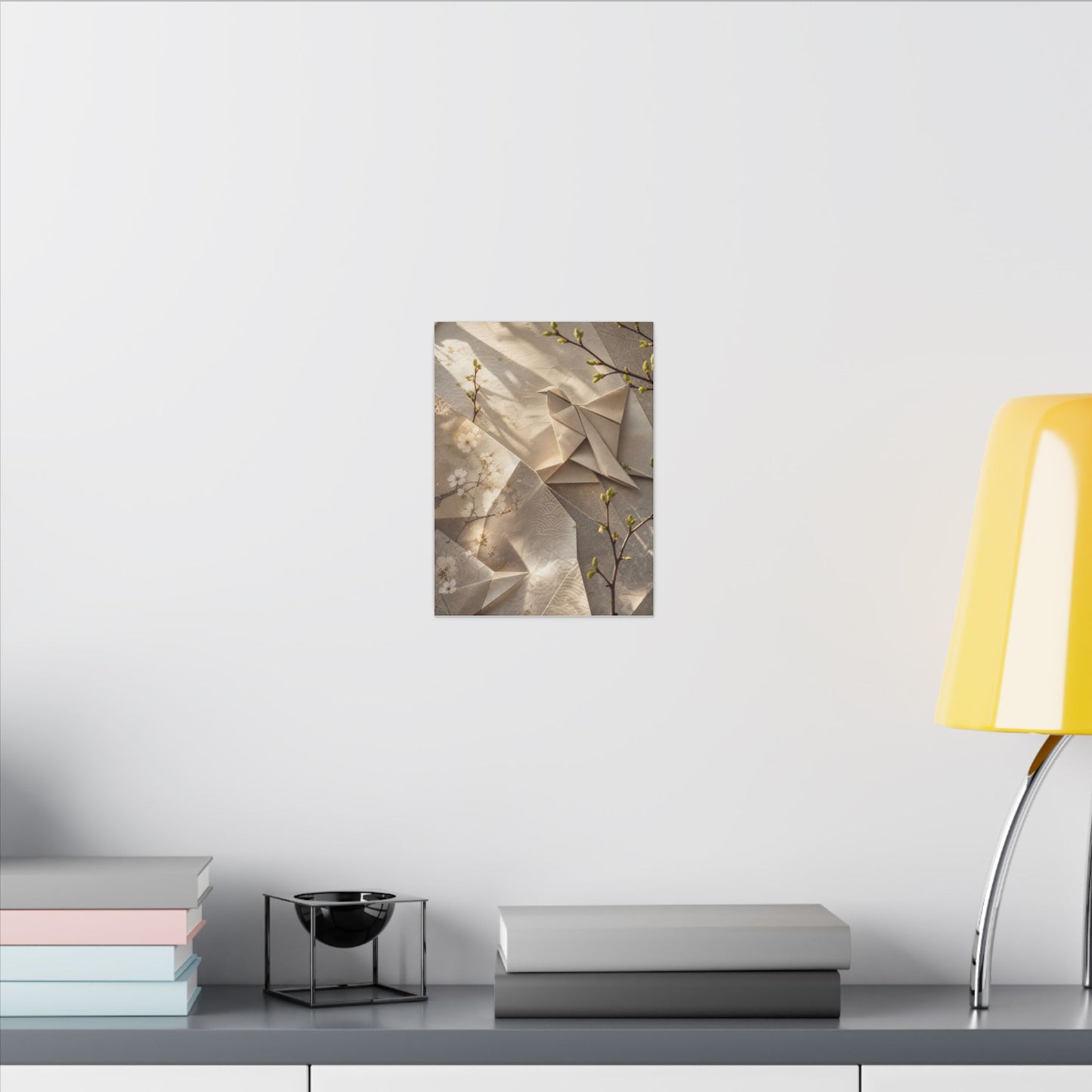 Golden Hour Paper Fold Canvas Art - Japandi Fukinsei