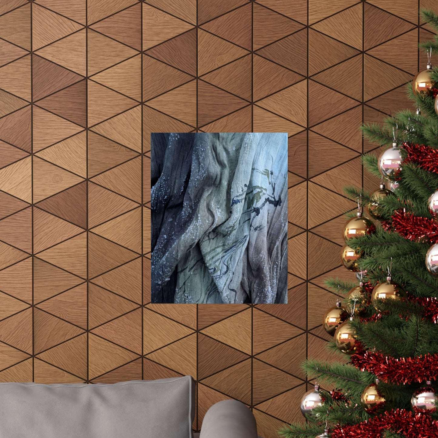 Silk Drape Winter Wall Art Print | Japandi Elegant Design
