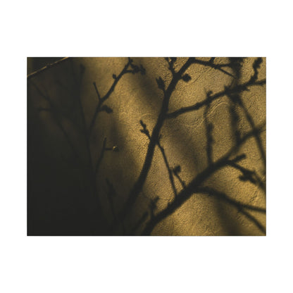 Golden Hour Shadow Play Canvas Art - Dark Japandi Seijaku