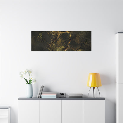 Shibui Cracked Earth Canvas Art - Dark Japandi Dark Texture