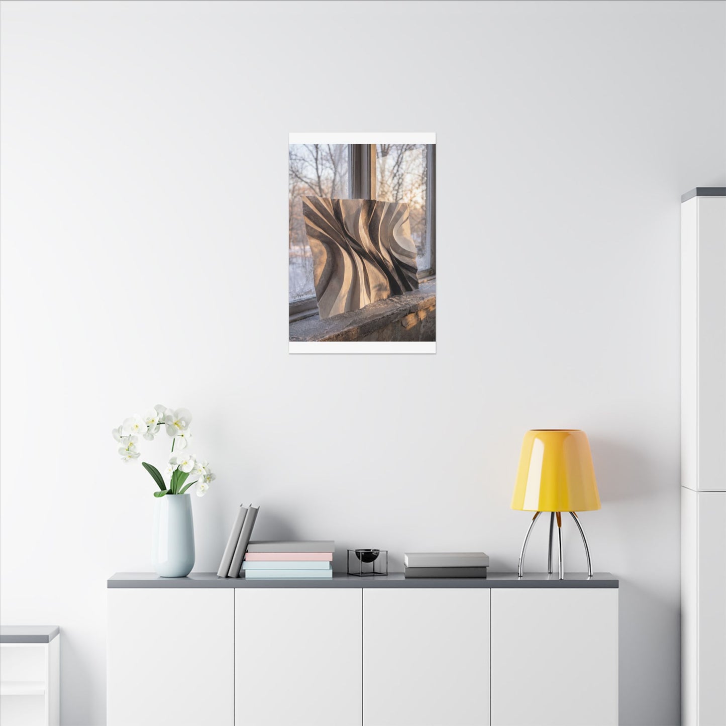 Mono No Aware Paper Fold Canvas Art - Japandi Minimal Line