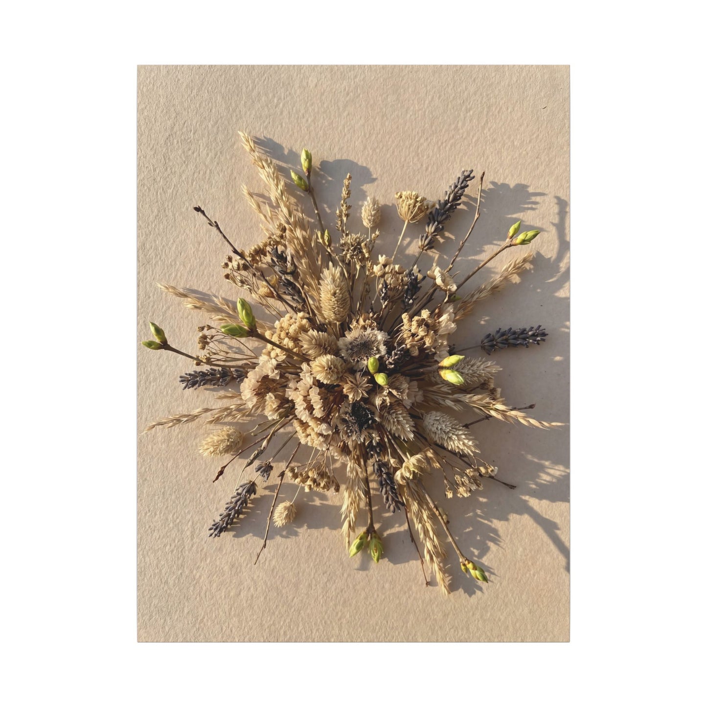 Dried Flowers Spring Canvas Art | Japandi Earthy Design