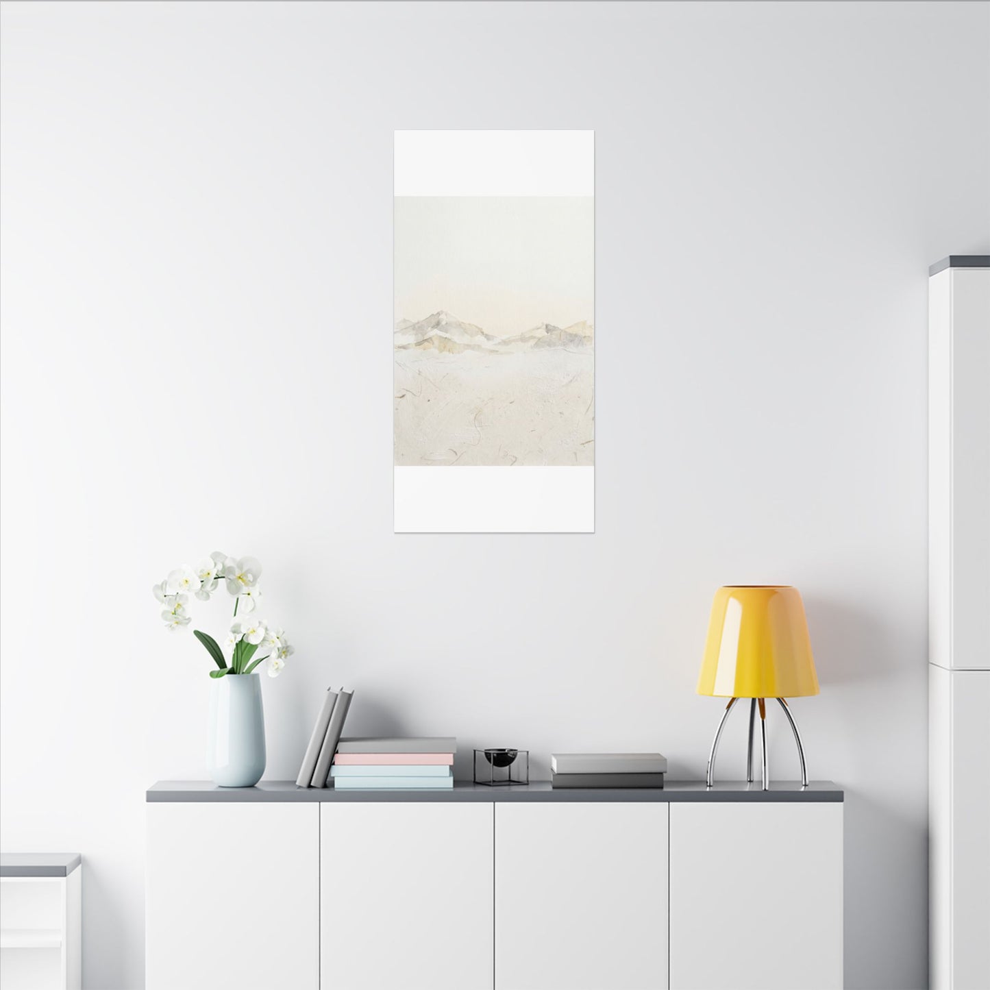 Mountain Mist Winter Canvas Art | Japandi Warm Design
