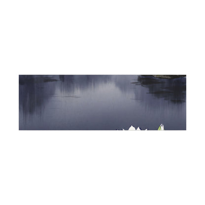 Lotus Flower Karesansui Canvas Art | Tranquil Zen Art