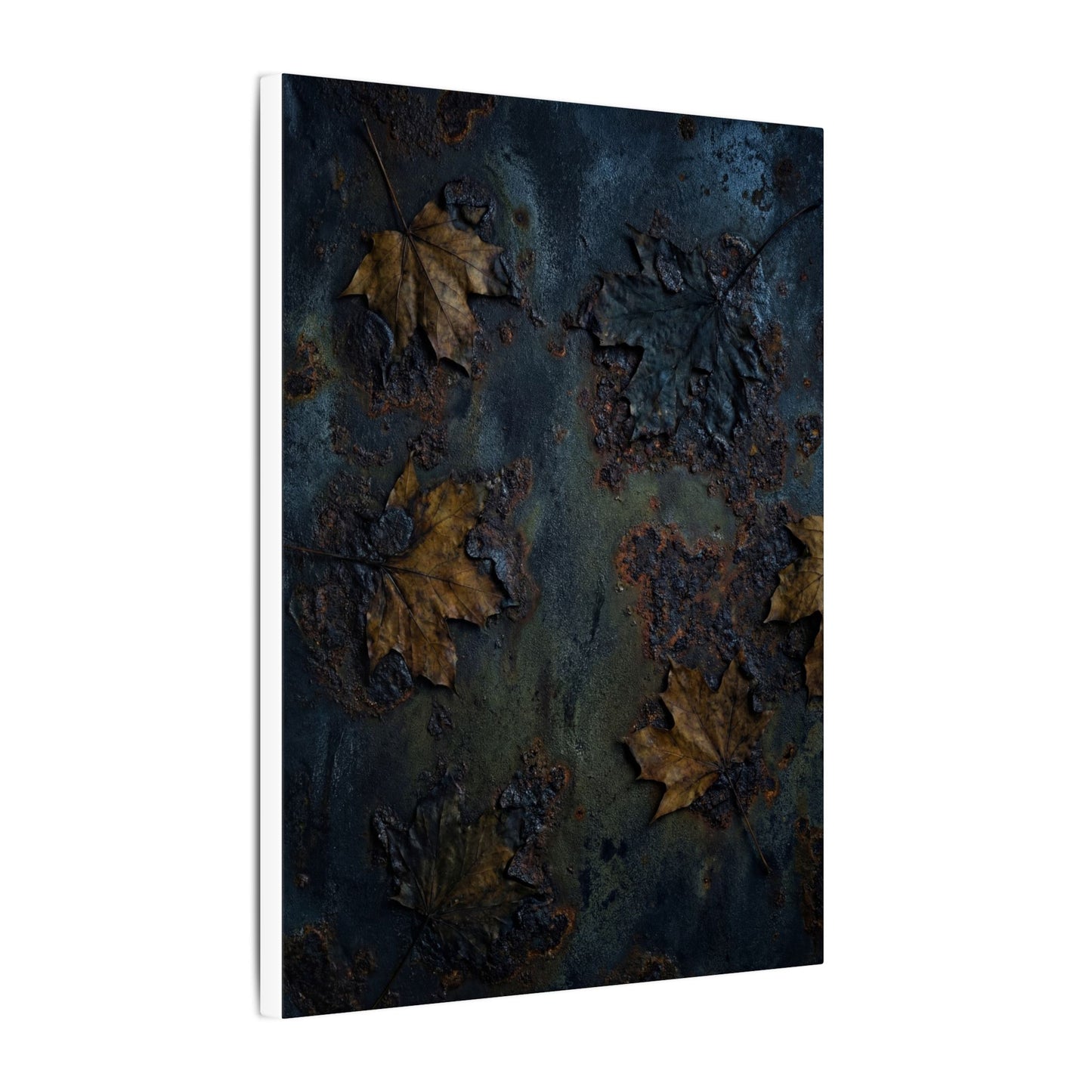 Shibui Rust Patina Canvas Art - Dark Japandi Charcoal Ink