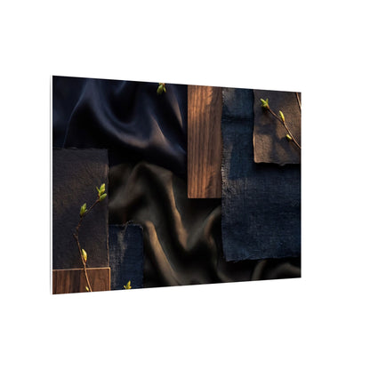 Silk Drape Spring Canvas Art | Dark Japandi Moody Design