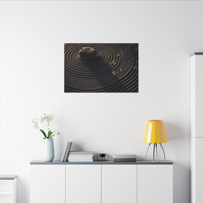 Rock Garden Shadow Zen Canvas Art | Bold Dark Japandi Art