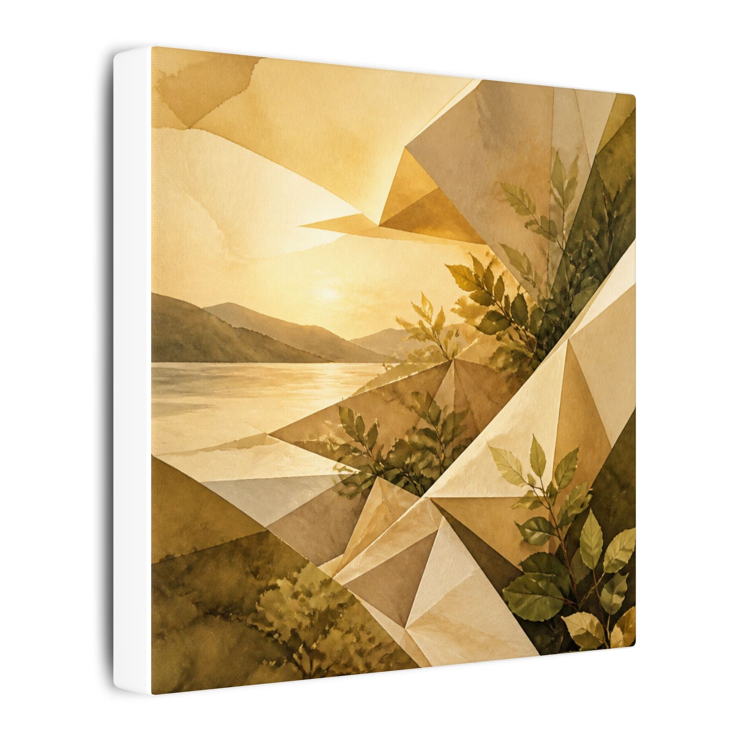 Golden Hour Paper Fold Canvas Art - Japandi Ma