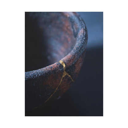 Artful Ceramic Bowl Canvas Art - Broken Beauty Kintsugi
