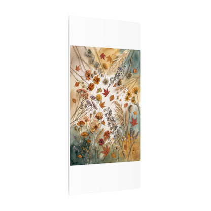 Dried Flowers Canvas Art | Autumn Japandi Watercolor Art