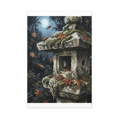 Shibui Stone Lantern Canvas Art - Japandi Minimal Line