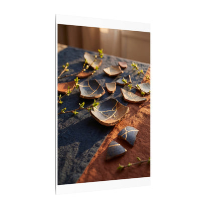 Spring Broken Pottery Gold Vein Canvas Art | Philosophical Decor
