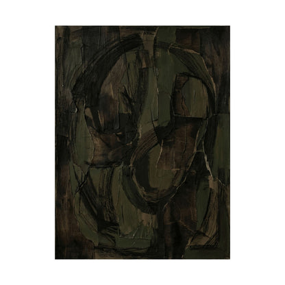 Mixed Media Dark Japandi Textured Wall Art Print