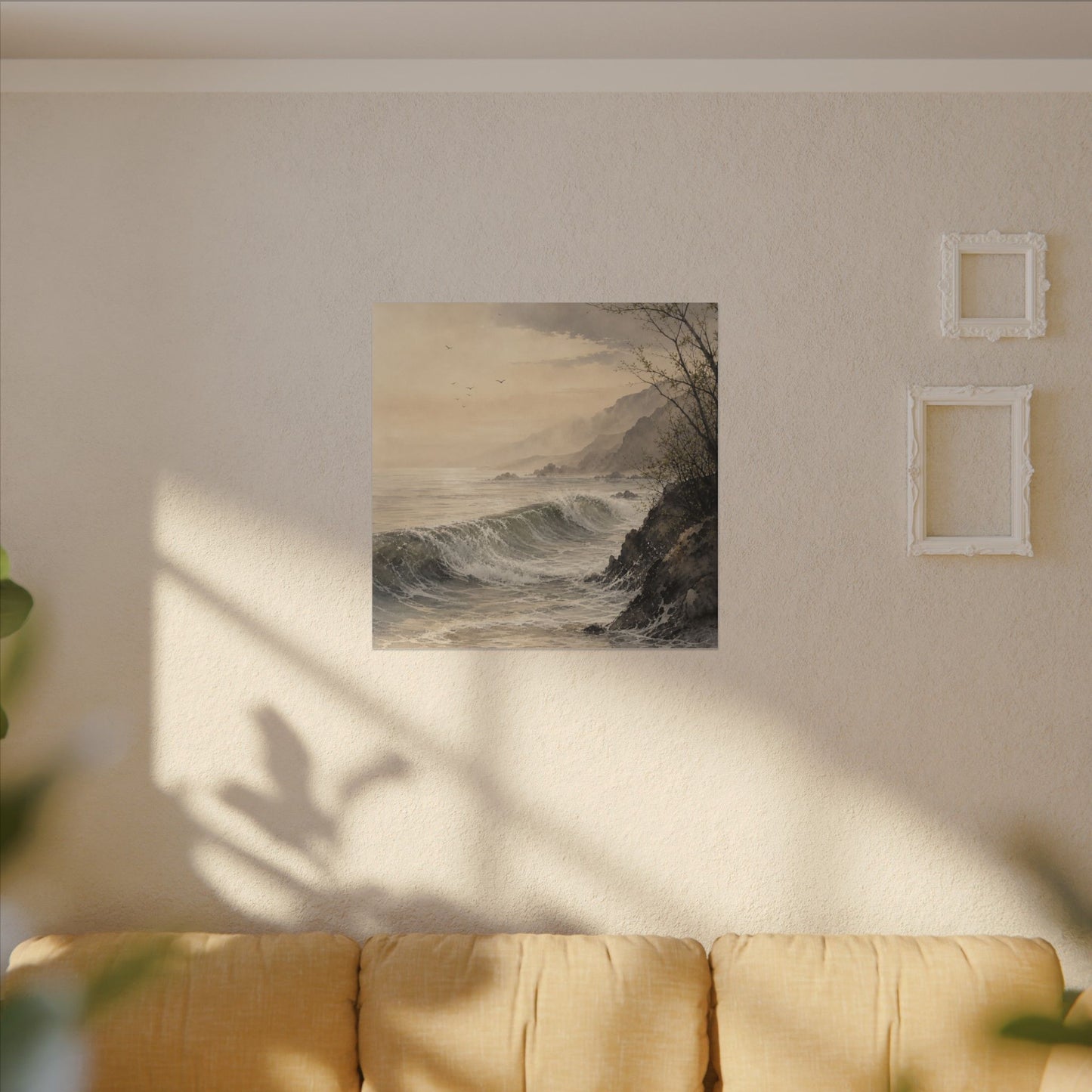 Ocean Wave Spring Canvas Art | Japandi Elegant Design