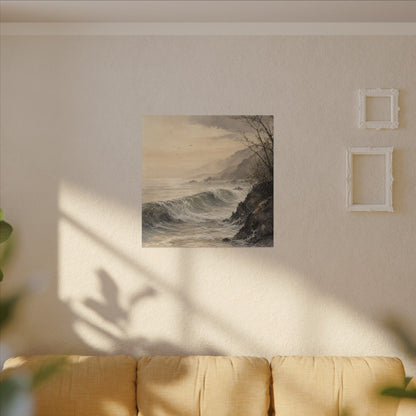 Ocean Wave Spring Canvas Art | Japandi Elegant Design