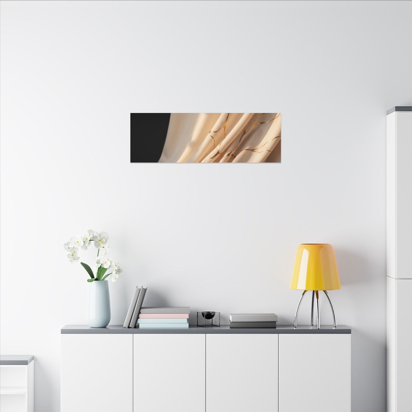 Golden Hour Silk Drape Canvas Art - Kintsugi Fukinsei