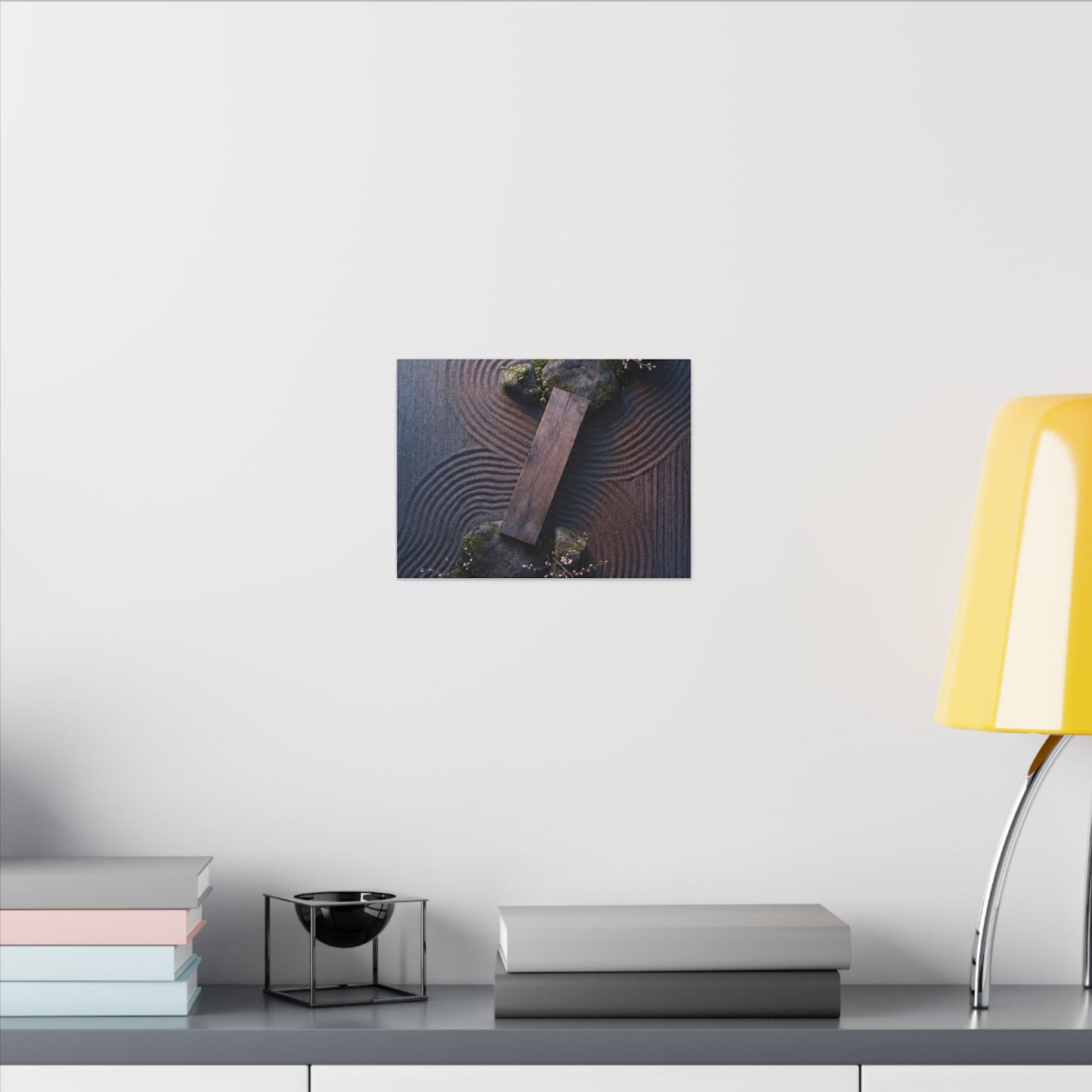 Spring Rock Garden Moody Minimal Canvas Art | Atmospheric Decor