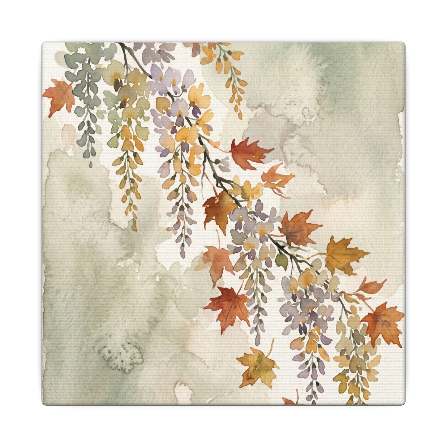 Ma Wisteria Canvas Art - Japandi Watercolor
