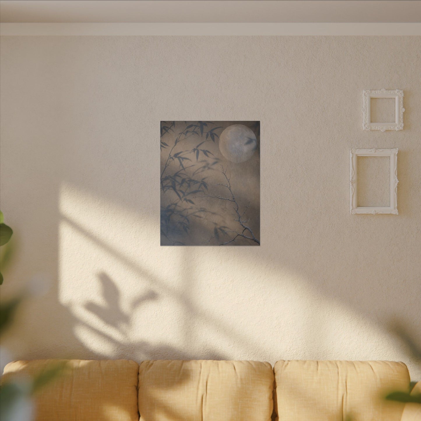 Shadow Play Canvas Art | Winter Japandi Japanese Pattern Art