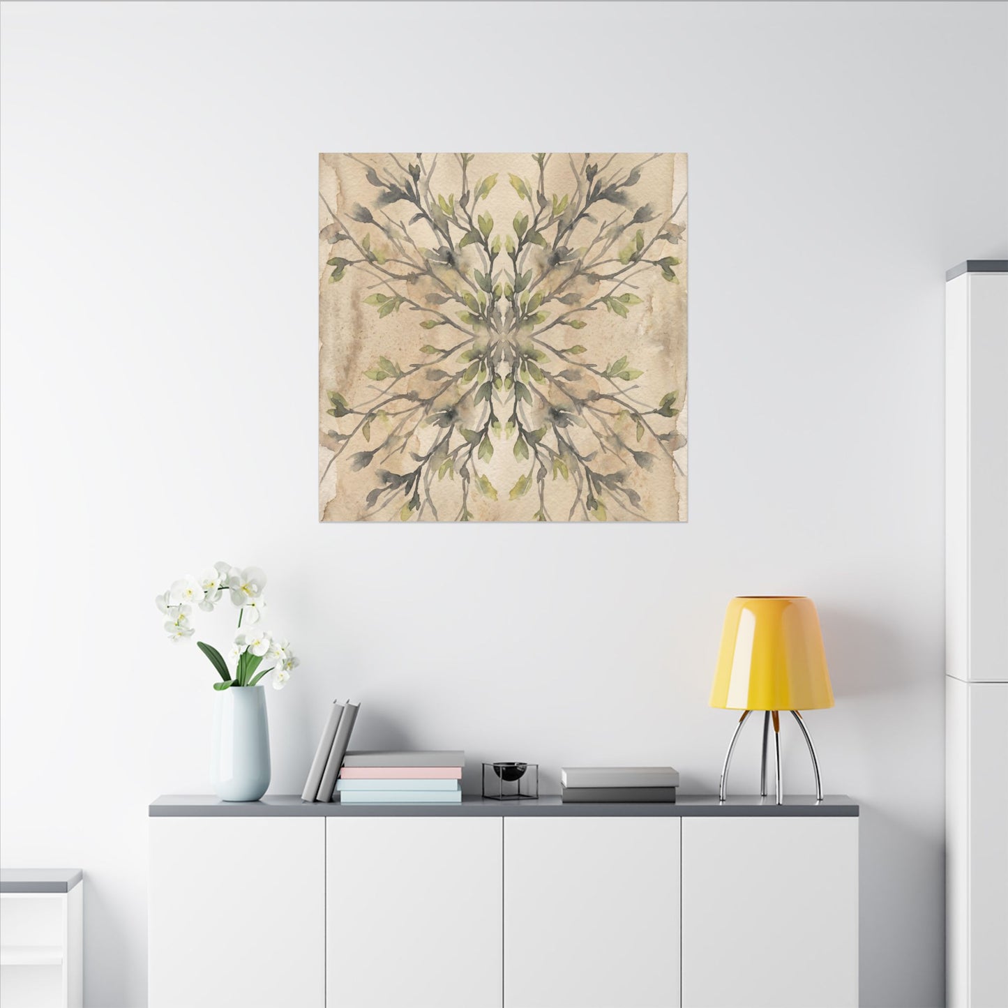 Shibui Shadow Play Canvas Art - Japandi Watercolor