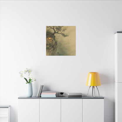 Spring Pine Tree Minimal Line Canvas Art | Earthy Decor