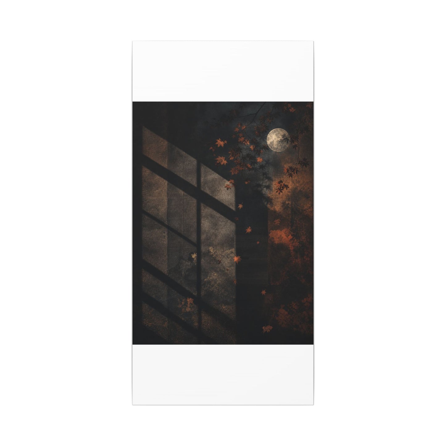 Sophisticated Shadow Play Canvas Art - Dark Texture Dark Japandi