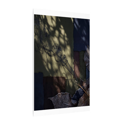 Ma Incense Smoke Canvas Art - Dark Japandi Dark Texture