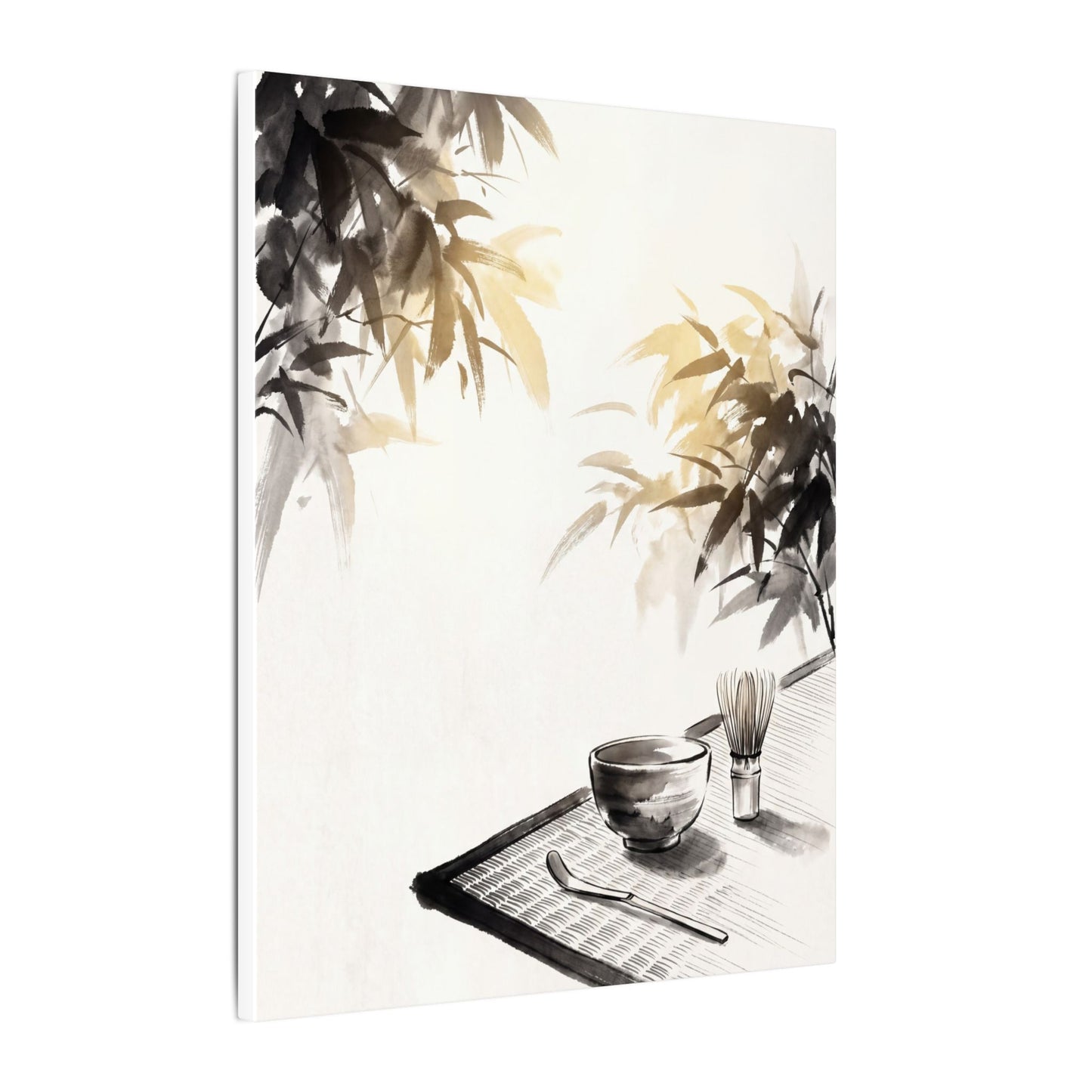Tea Ceremony Sumi E Canvas Art | Serene Zen Art