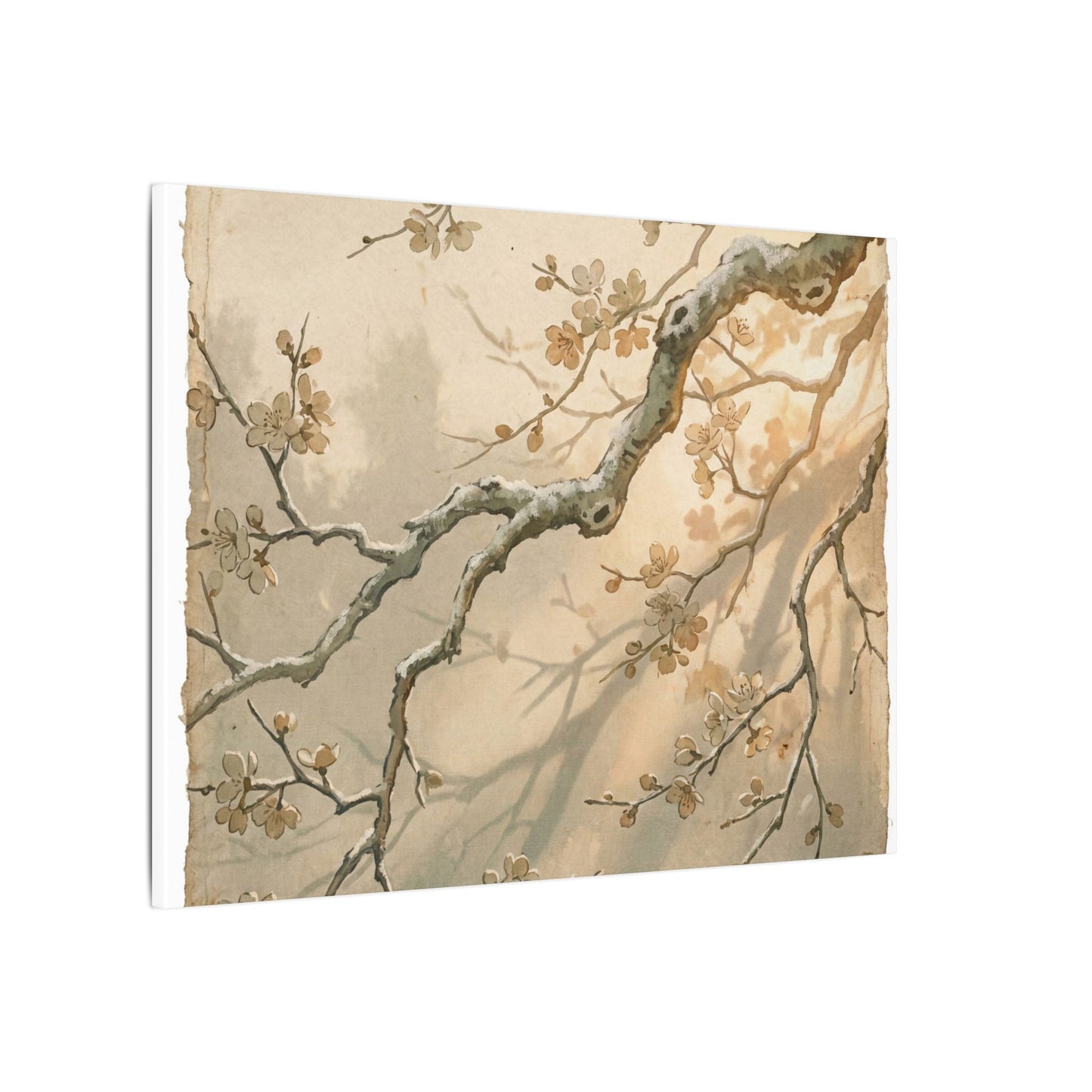 Cherry Blossom Canvas Art | Winter Japandi Japanese Pattern Art