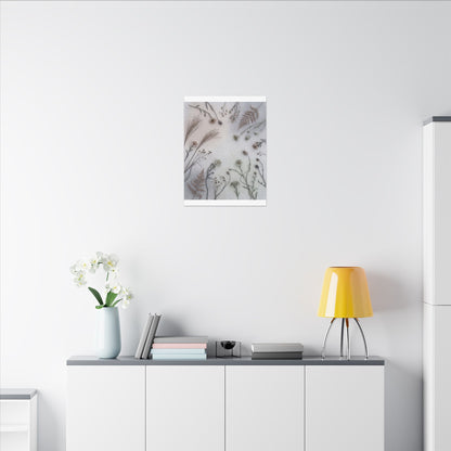 Dried Flowers Japanese Pattern Canvas Art | Elegant Japandi Art