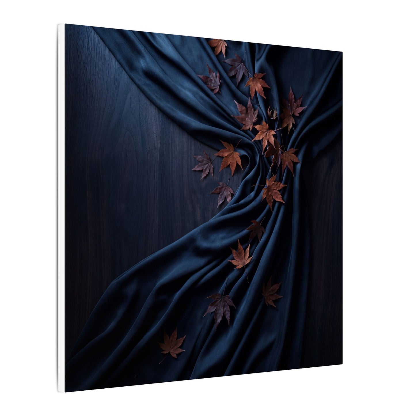 Silk Drape Autumn Canvas Art | Dark Japandi Sophisticated Design