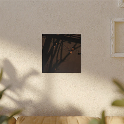 Shadow Play Autumn Canvas Art | Dark Japandi Luxurious Design