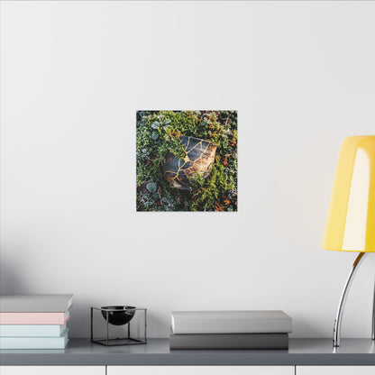 Artful Moss Close Up Canvas Art - Gold Repair Kintsugi