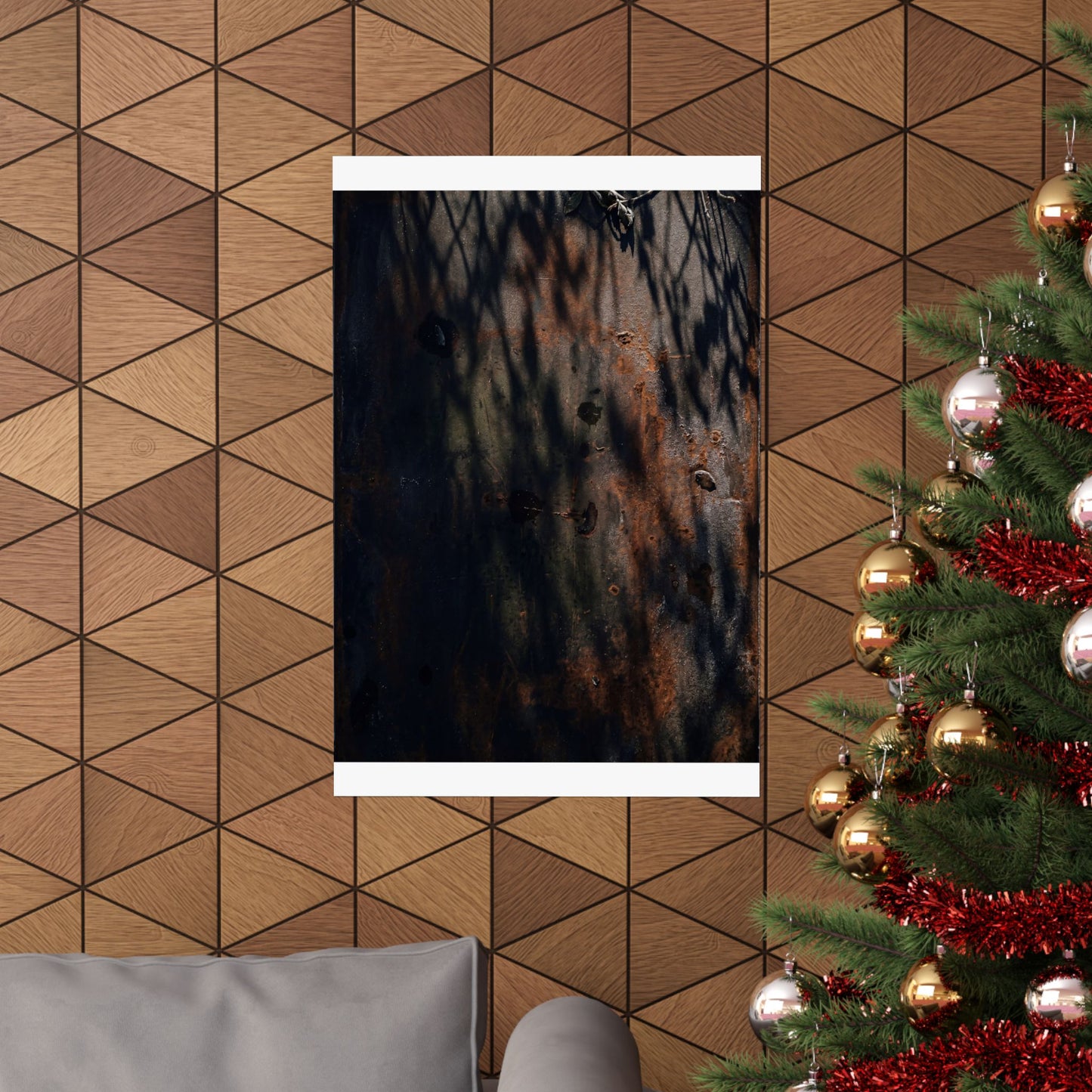 Atmospheric Rust Patina Wall Art Print - Shadow Zen Dark Japandi