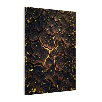 Cracked Earth Moody Minimal Canvas Art | Sophisticated Dark Japandi Art