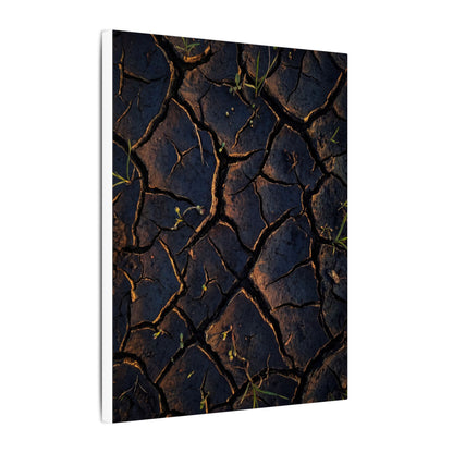 Cracked Earth Moody Minimal Canvas Art | Luxurious Dark Japandi Art