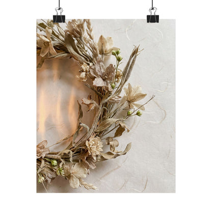 Spring Dried Flowers Japanese Pattern Wall Art Print | Warm Decor Art Print
