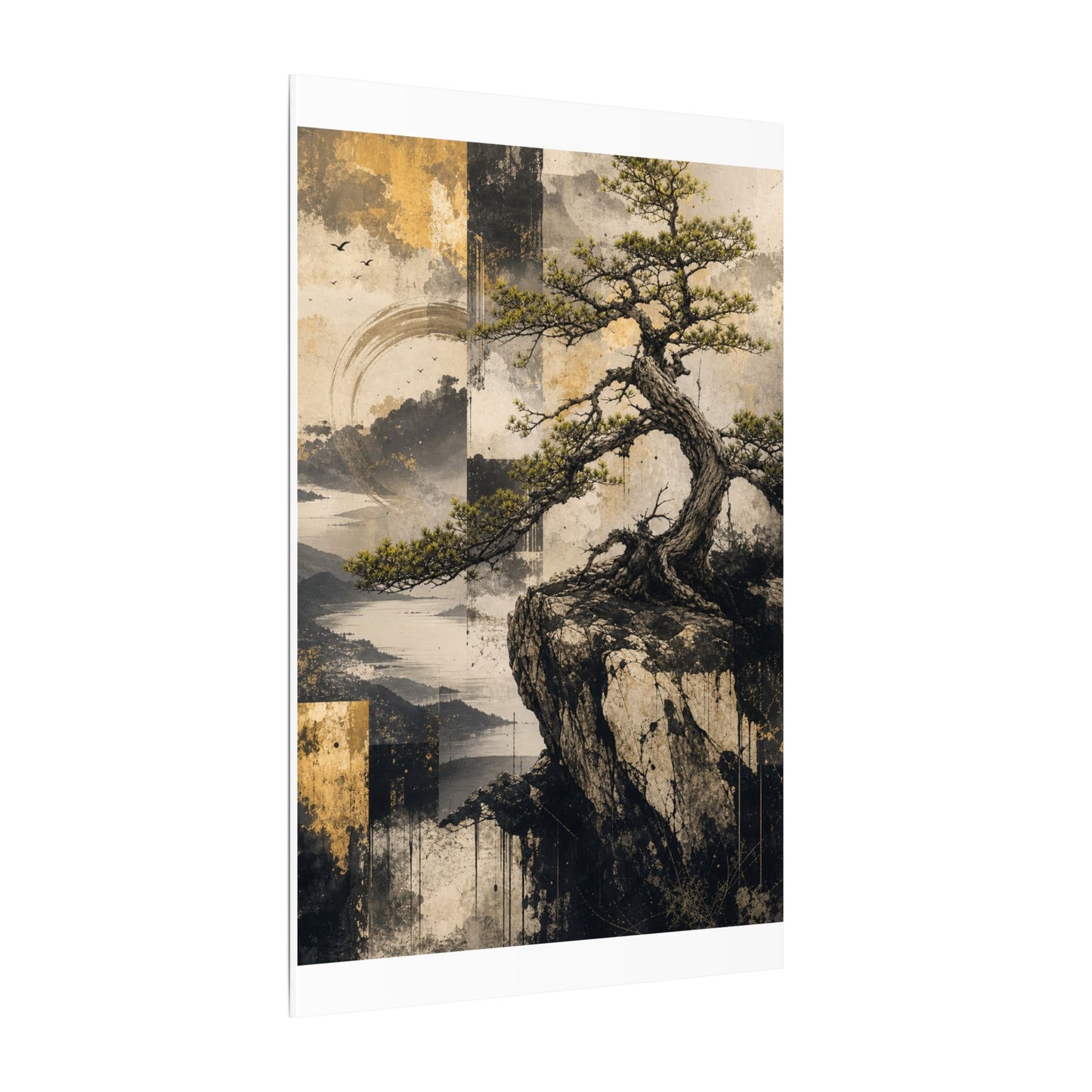 Golden Hour Pine Tree Canvas Art - Japandi Datsuzoku
