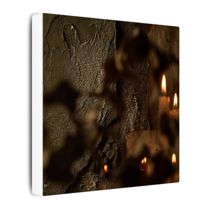 Shadow Play Dark Texture Canvas Art | Moody Dark Japandi Art