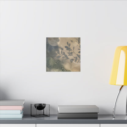 Japandi Shadow Play in Moonlight | Texture Canvas Art