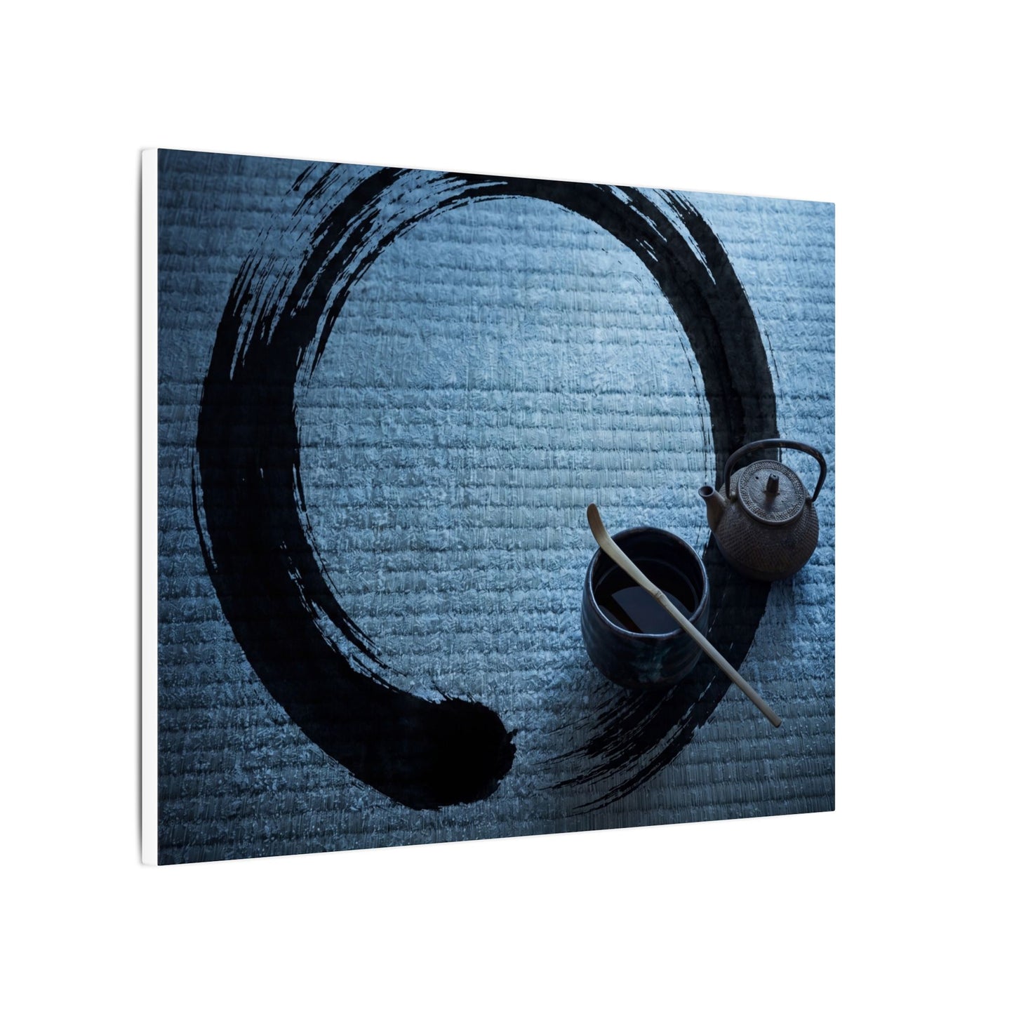 Winter Tea Ceremony Enso Canvas Art | Peaceful Decor