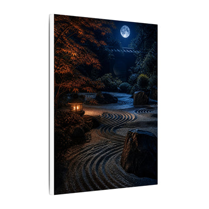 Summer Rock Garden Shadow Zen Canvas Art | Moody Decor
