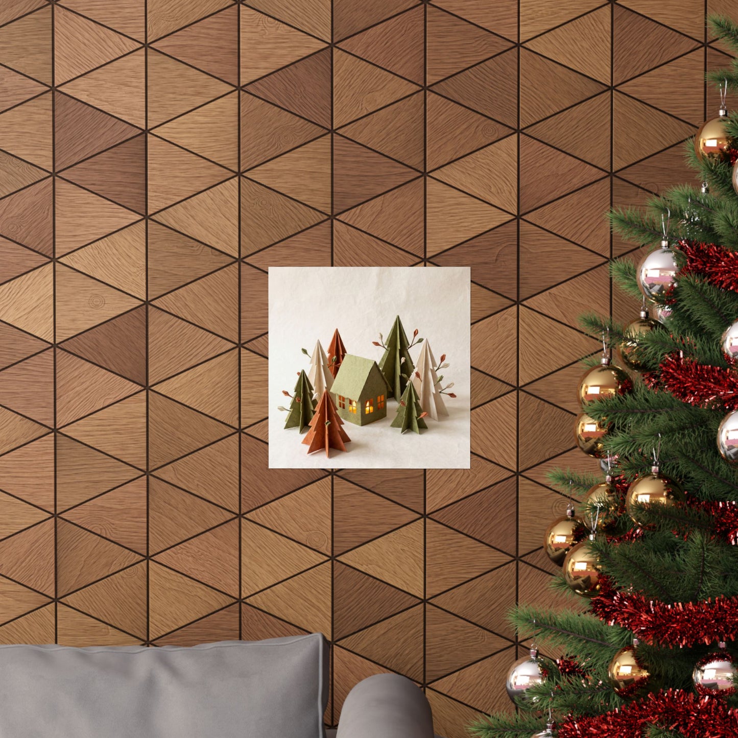 Spring Paper Fold Forest Whimsy Wall Art Print | Nostalgic Decor