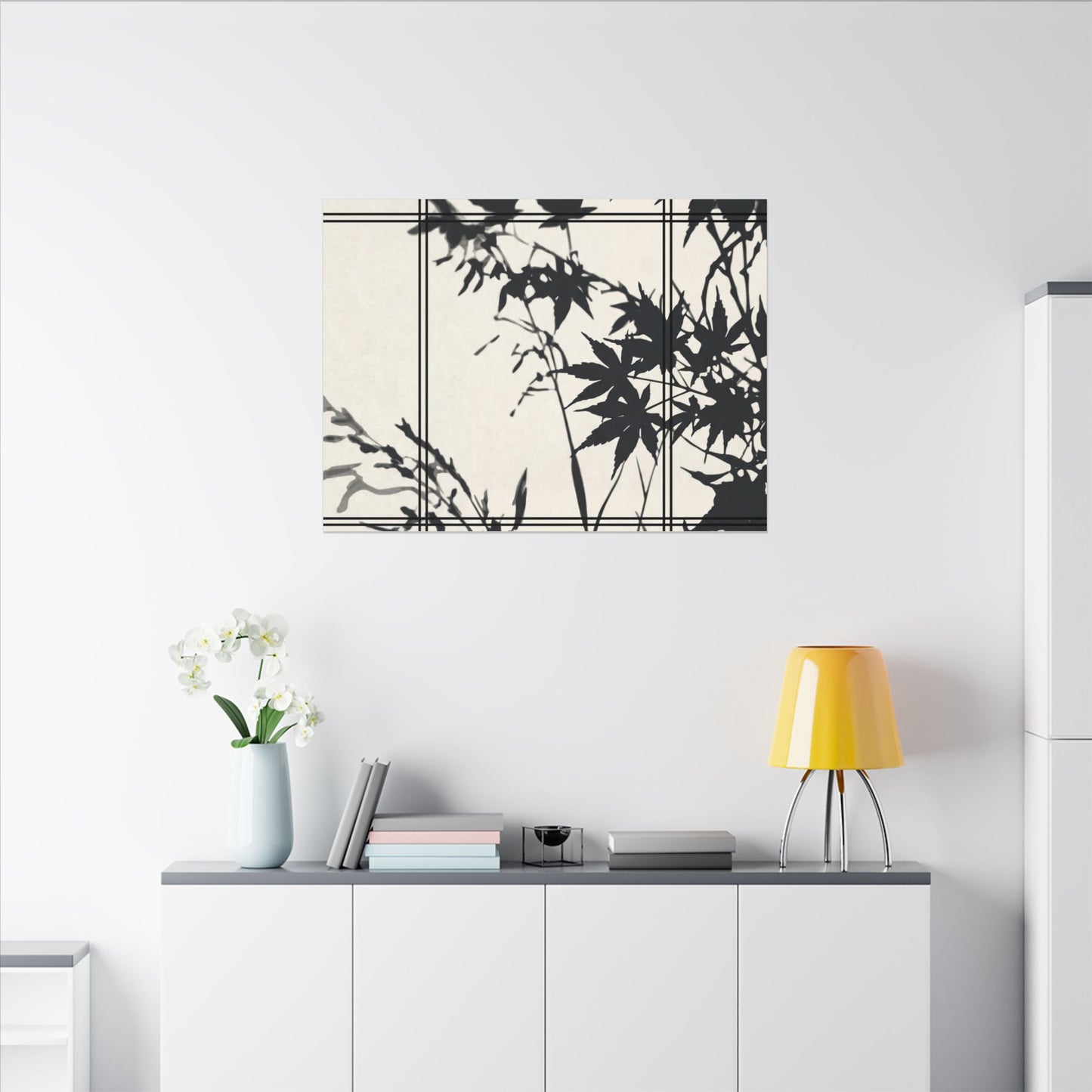 Shoji Screen Canvas Art | Summer Japandi Minimal Line Art
